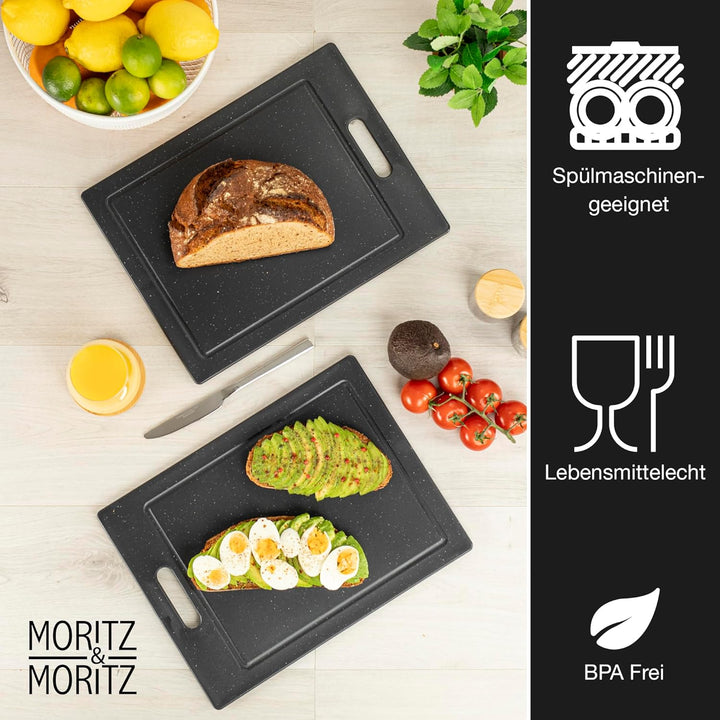 Moritz &amp; Moritz 4x Schneidebretter Kunststoff - 36 x 27,5 cm - Schneidebretter BPA frei - Küchenbret