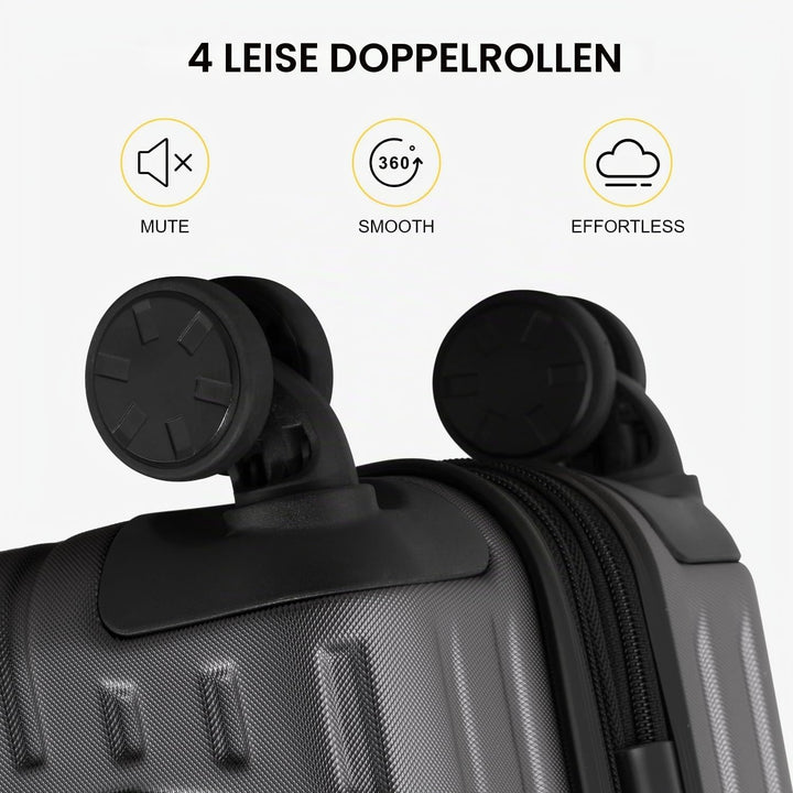 LEVEL8 Koffer Trolleys Leicht ABS+ PC Handgepäck Hartschalen-Koffer Trolley Rollkoffer Reisekoffer E