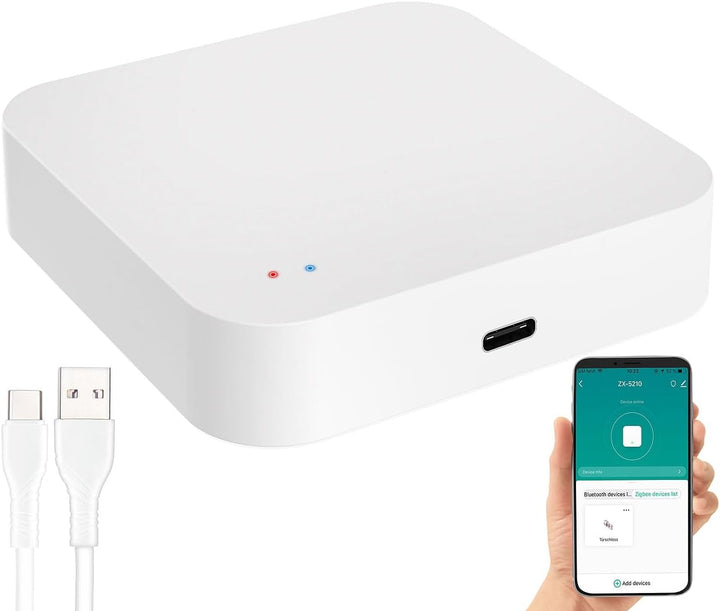 Luminea Home Control Bewegungsmelder Smart: ZigBee-PIR-Bewegungsmelder mit WLAN-Gateway, 8 m Reichwe