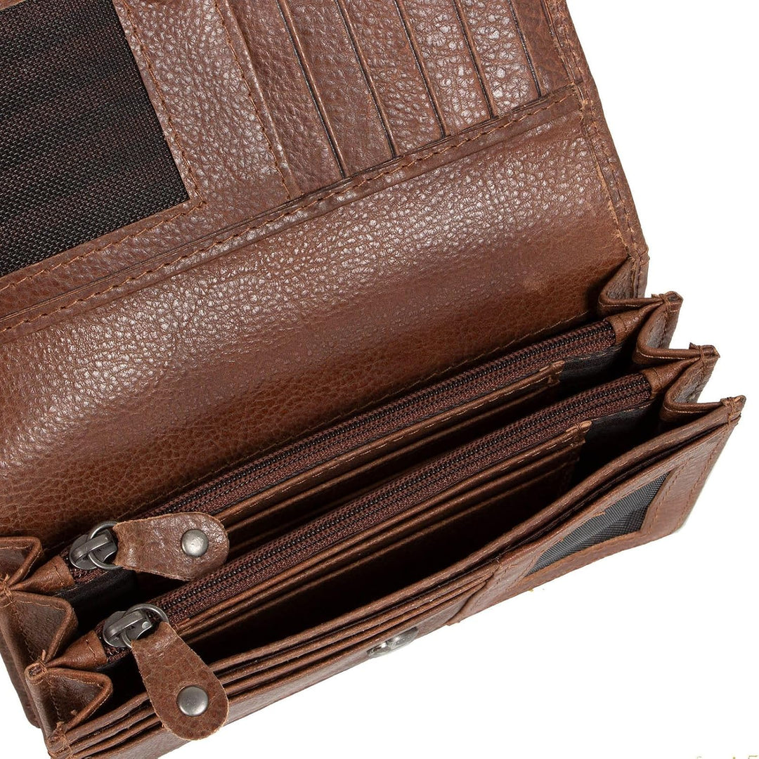 MUSTANG Asti Leather Wallet Side Opening Brown