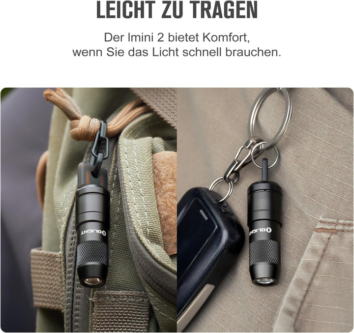 OLIGHT iMini 2 Mini LED USB-Aufladbare Taschenlampe Schlüsselhänger mit magnetischen Basis,50LM und1