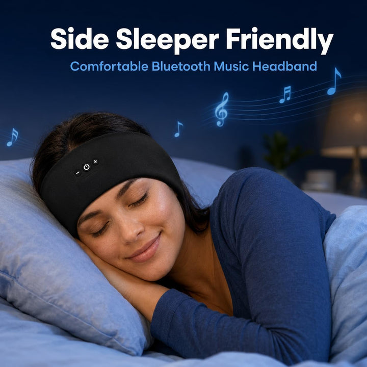 2 Stück Schlafkopfhörer Bluetooth Kopftuch Schlaf, Schwarz &amp; Grau