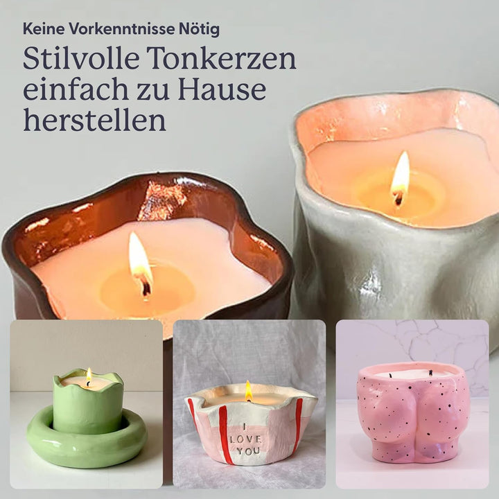 Sculpd Kerzenherstellung Töpferei Kit mit lufttrockenem Ton und Acrylfarbe Set, Anfänger Kerze Start