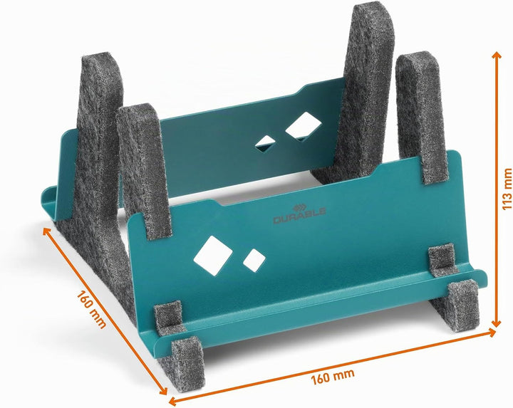 Durable Laptop Ständer Vertical Effect, aus 60% recyceltem PET-Filz, Laptop Halter mit Handy/Tablet