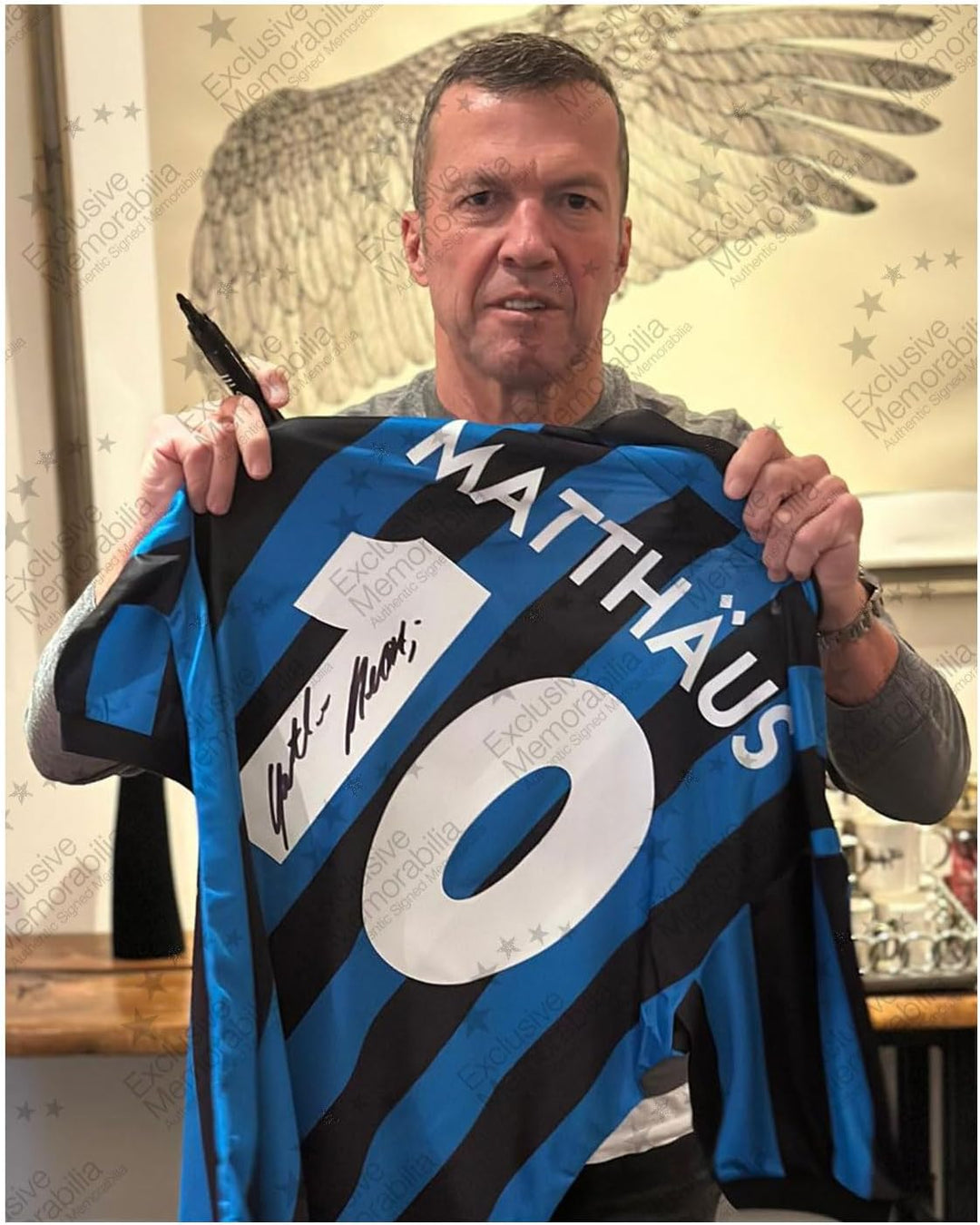 Trikot von Inter Mailand 1990, signiert von Lothar Matthäus