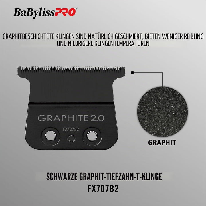 BaBylissPRO Replacement T-Blade Deep Tooth - FX707B2 Graphite For Men 1 Pc Blade