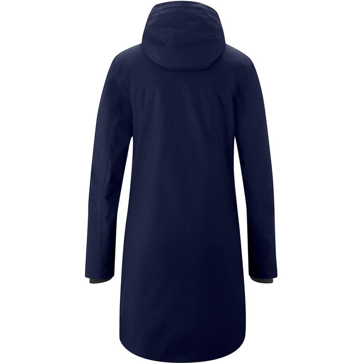 Maier Sports Damen Hannali Mantel, atmungsaktiver Wintermantel mit Kapuze, Outdoor-Jacke 44 Schwarz,
