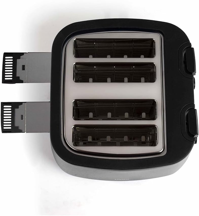 Livoo - Toaster mit 4 Schlitzen DOD167N Schwarz, Schwarz