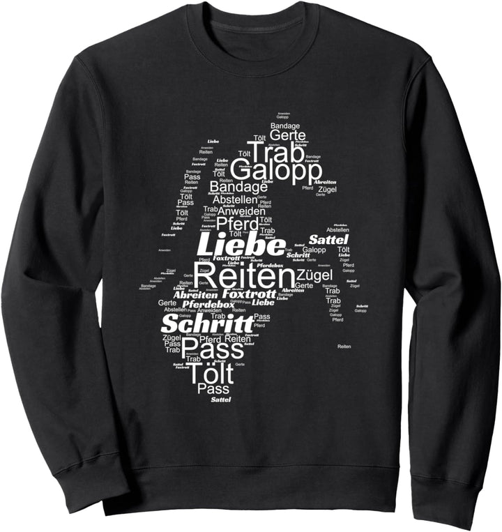 Pferde Silhouette Reiterbegriffe, Mädchen reiten Pferde Sweatshirt