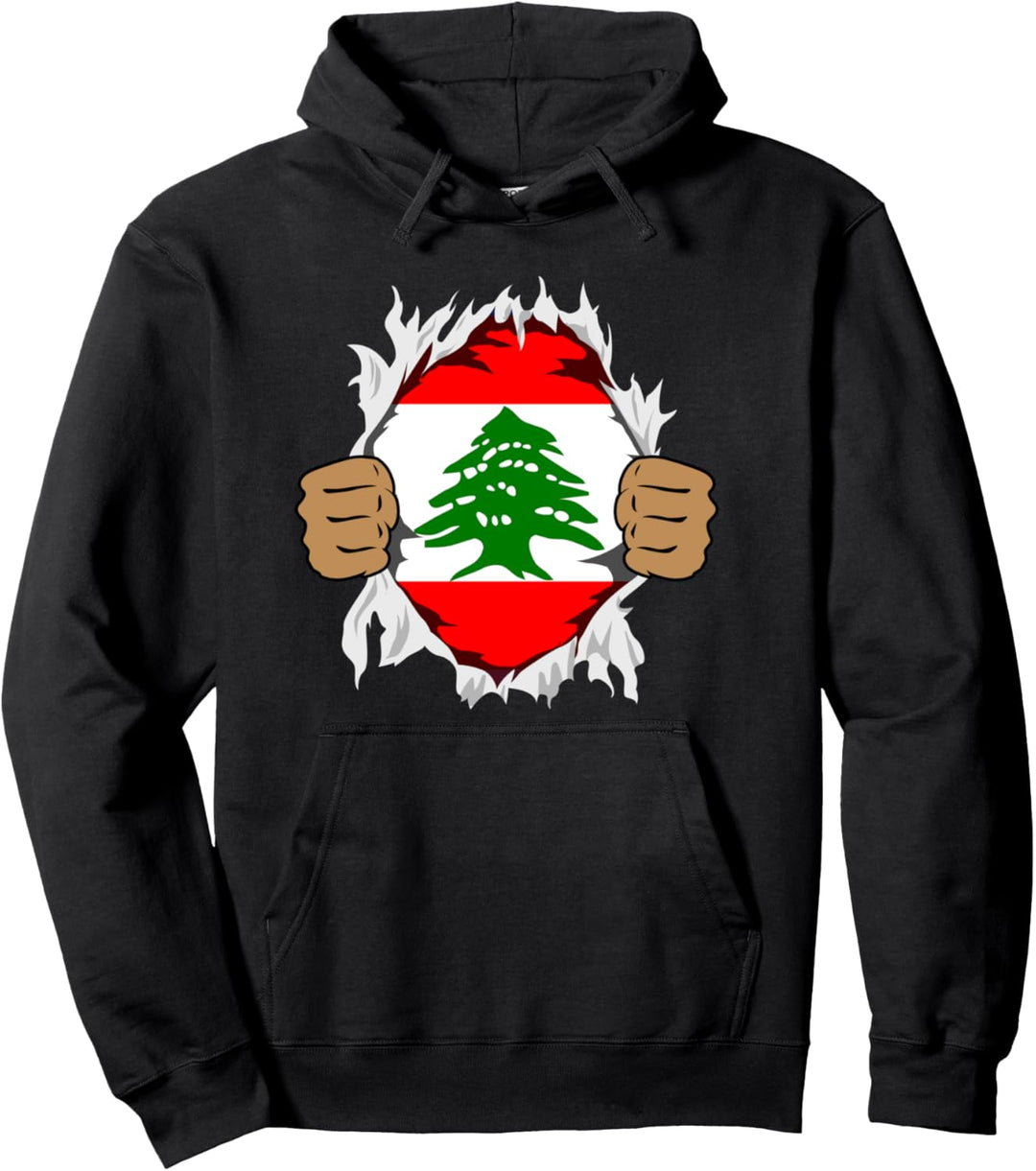 Libanon Flagge Libanesische Herkunft Wurzel Protest Geschenk Pullover Hoodie
