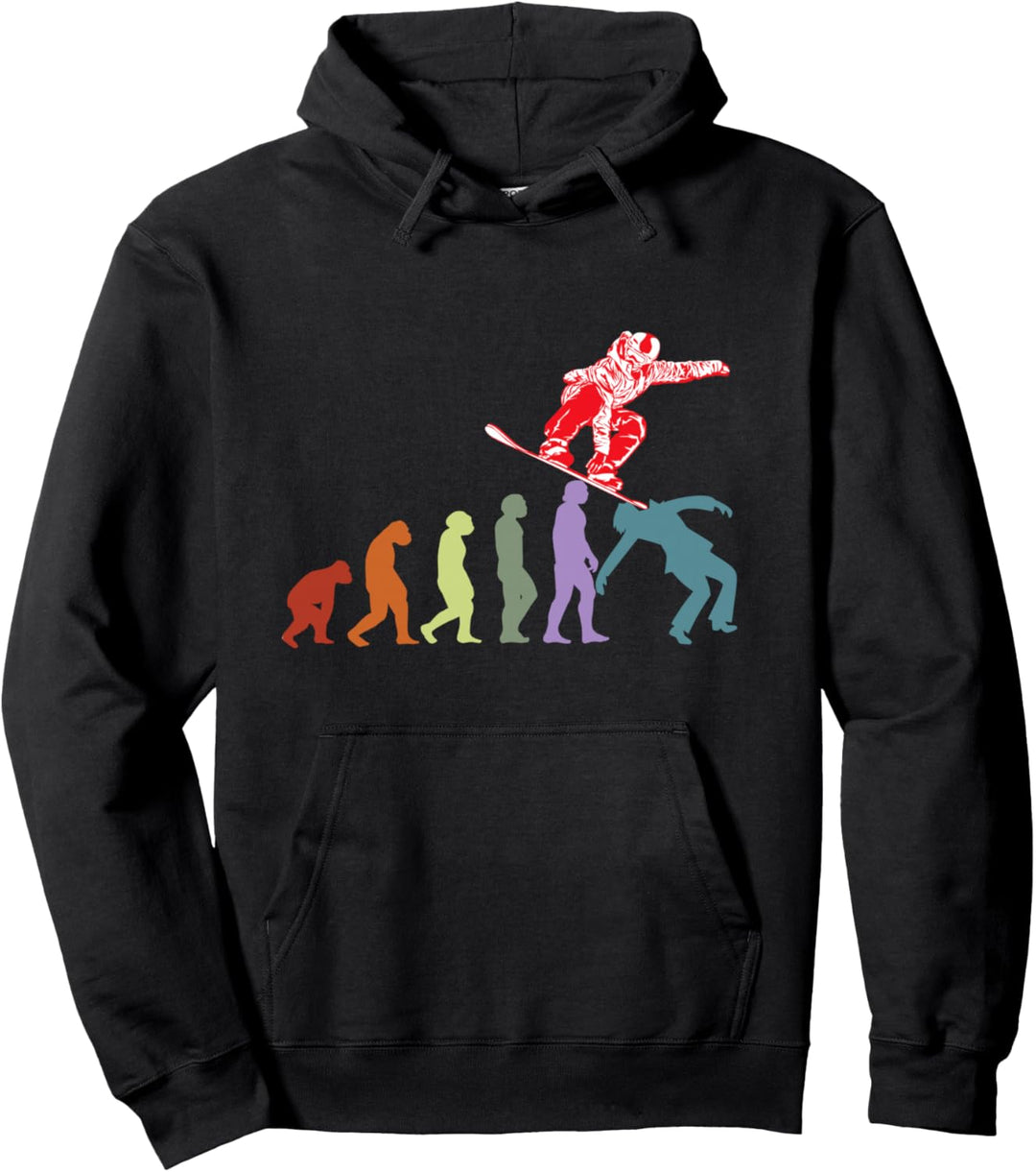 Snowboarding Vintage Snowboarders Evolution Snowboard Pullover Hoodie