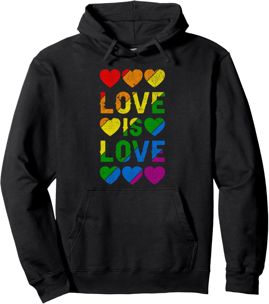 Herz, Regenbogenfarben, Liebe ist Liebe, LGBT-Stolz Pullover Hoodie
