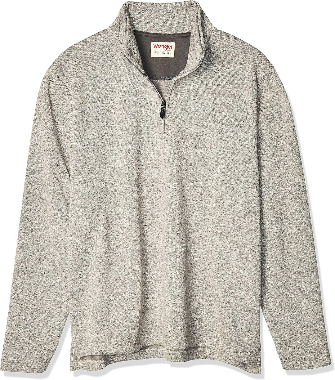Wrangler Authentics Men’s Sweater Fleece Quarter-Zip M Hellgrau, M Hellgrau