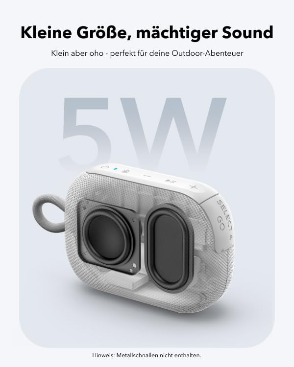 soundcore Anker Select 4 Go Bluetooth Lautsprecher, portabler Mini-Lautsprecher Dusche, 20h Spielzei