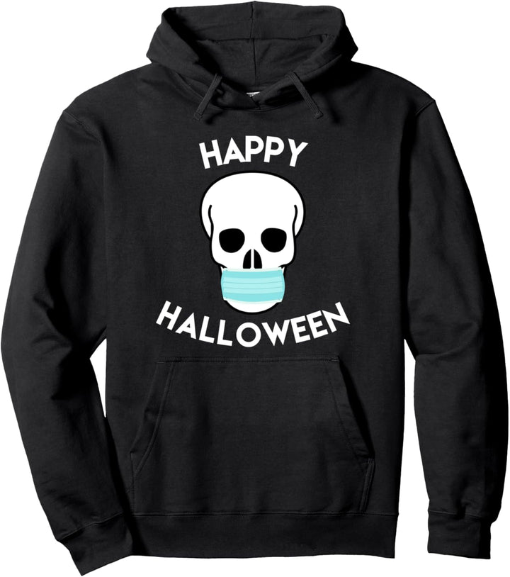 Happy Halloween Skeleton Mask Costume Pullover Hoodie