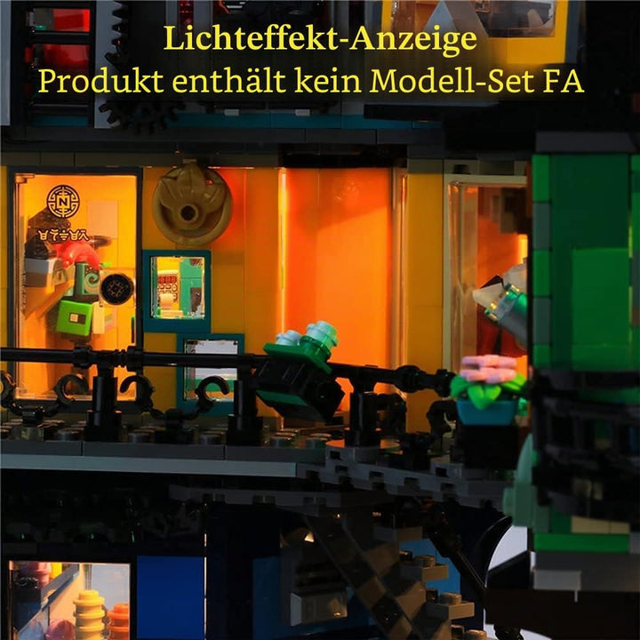 GEAMENT LED-Licht-Set für Ninjago City Gardens (Gärten) Bausteine Modell Kompatibel mit Lego 71741 (