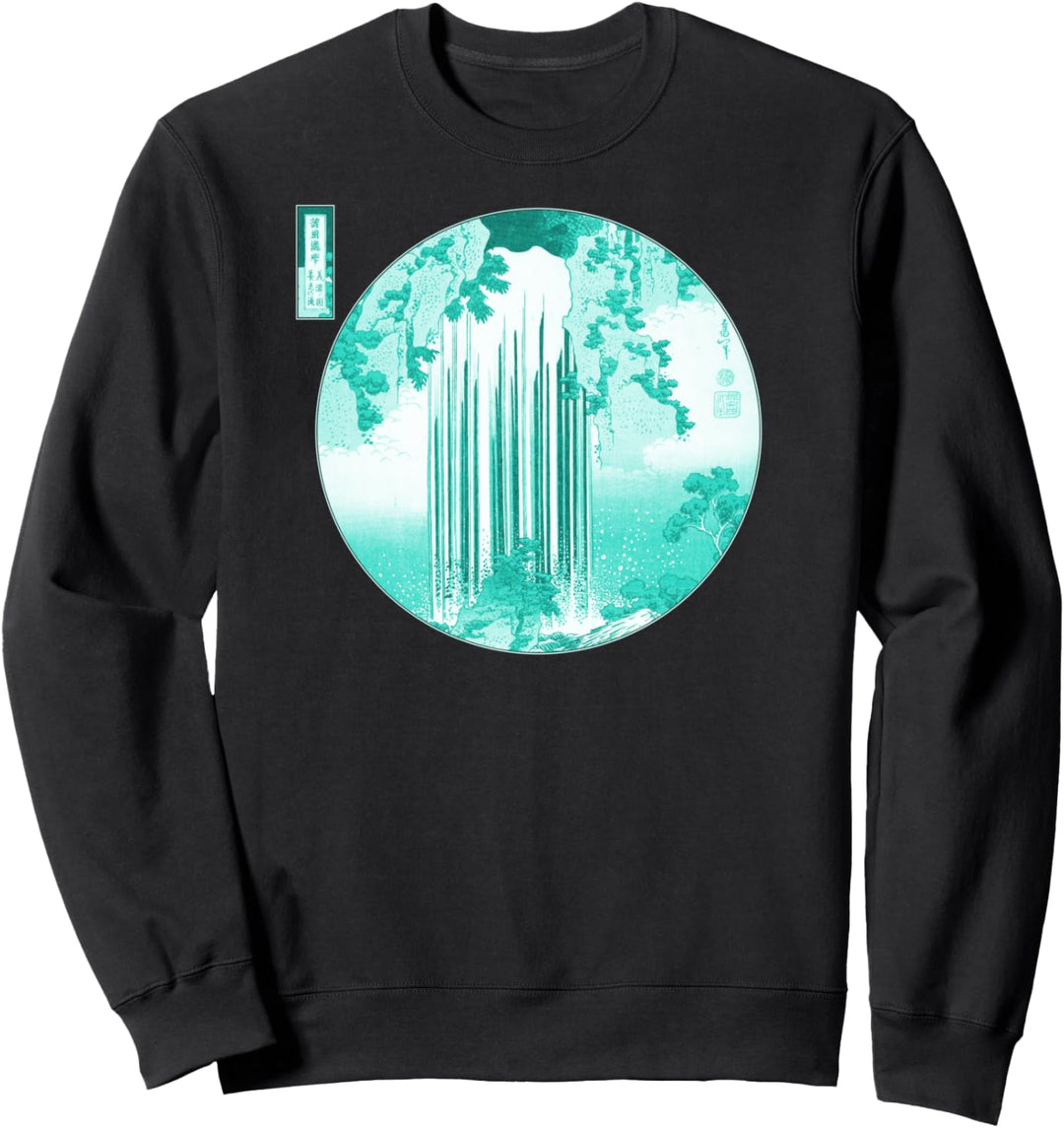 Berühmte klassische japanische Kunst: Wasserfall Hokusai stilvoll Sweatshirt