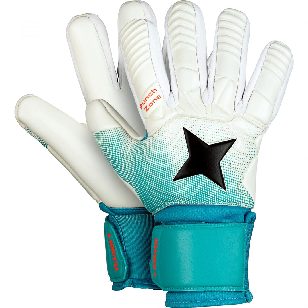 Derbystar Herren Classico Torwarthandschuhe 8 Weiss/Türkis/Schwarz, 8 Weiss/Türkis/Schwarz