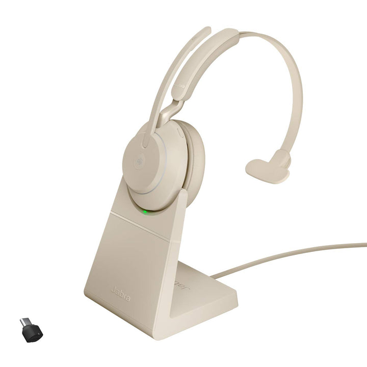 Jabra Evolve2 65 Wireless PC Headset with Charging Stand – Noise Cancelling Microsoft Teams Certifie