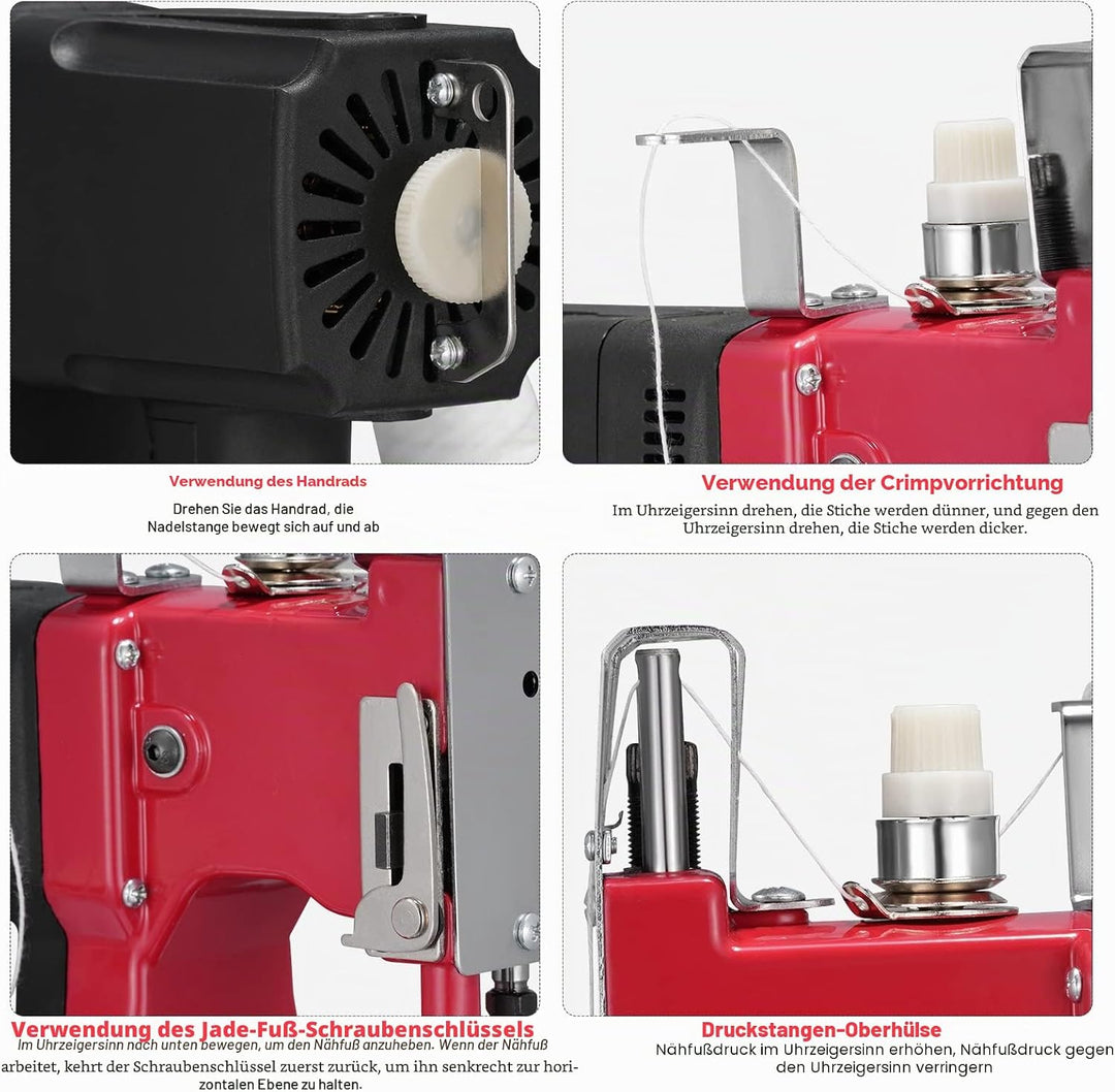 Kotsy sacknähmaschine 220 V Tragbare Nähmaschine für 2 Sekunden/Sack,Sacknähmaschine für Taschen/Sto