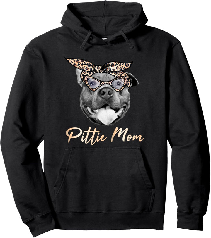 Pittie Mom süsses Pitbull Mama Leopard Print Pitbull Pullover Hoodie