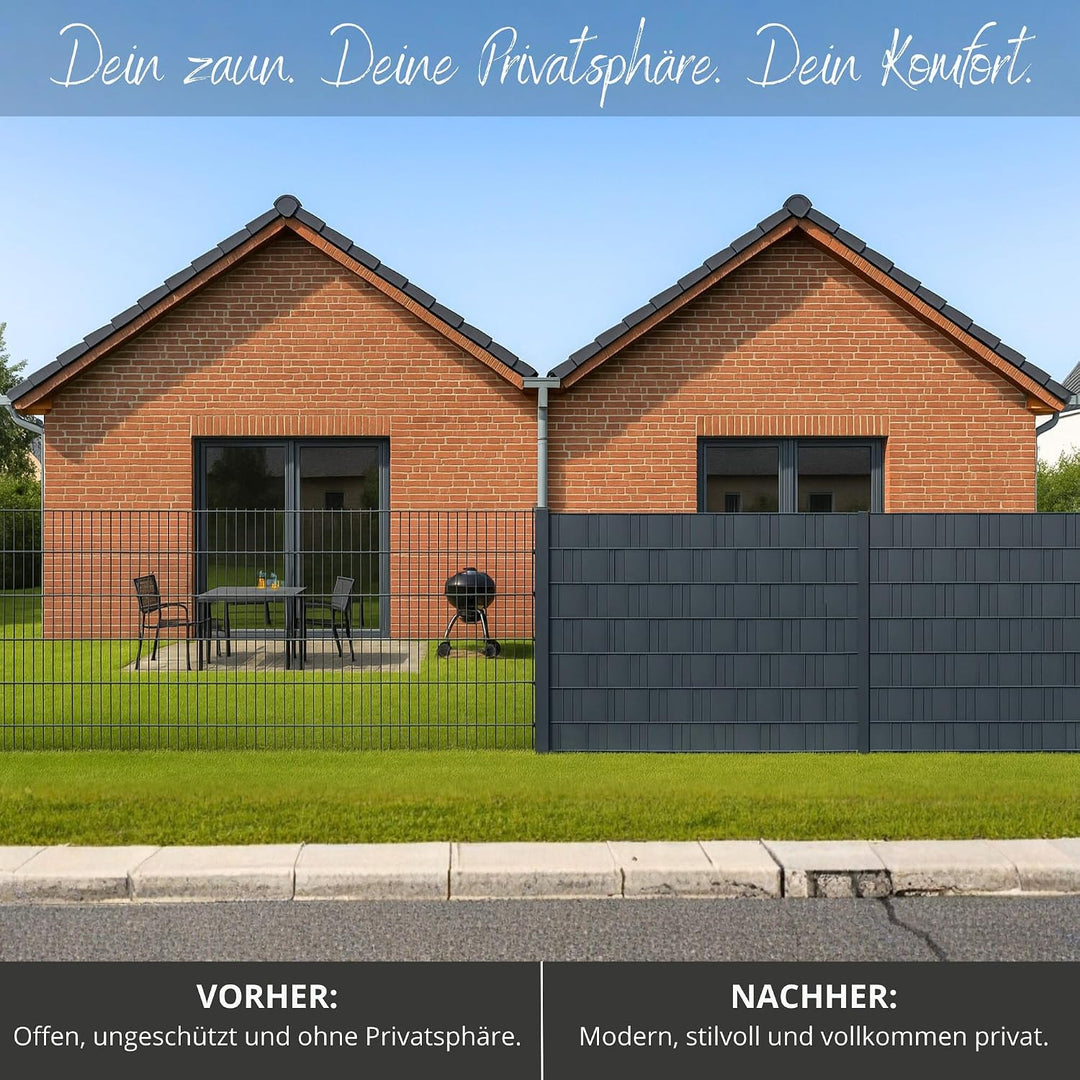 WDB Premium Hart PP Sichtschutzstreifen für Doppelstabmatten - Polypropylen Sichtschutz für Gartenza