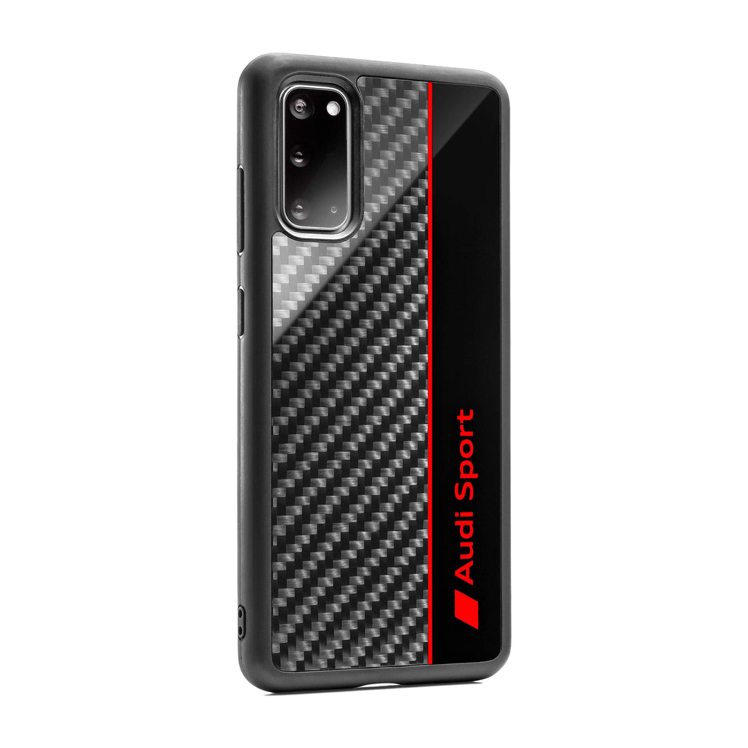 Audi 3222000302 Smartphone Case Schutzhülle Mobiltelefon Cover, grau/rot, für Samsung S20