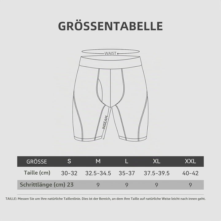 Natural Feelings Langes Bein Sport Boxershorts Herren 3er Pack Elastisch 9 Zoll Unterhosen Männer S