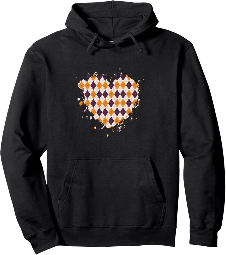Rautenmuster Herz Pullover Hoodie