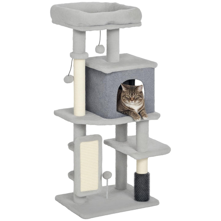 PawHut Kratzbaum 104 cm mehrstöckiger Katzenbaum mit Katzenhöhle, Bett, Katzenkratzbaum mit Sisal-Kr