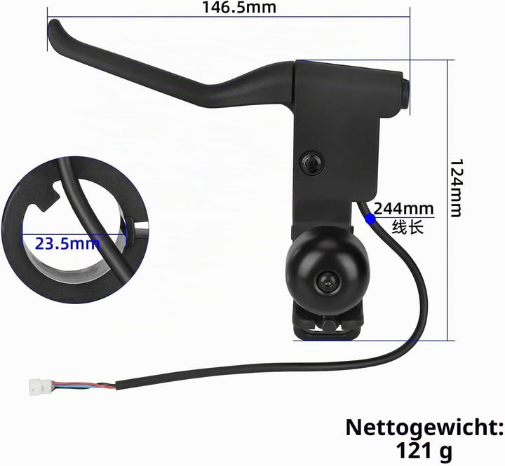 myBESTscooter – Linker Bremshebel mit Klingel für Xiaomi 5, 5 Max, 5 Pro, Mi5 Elektroroller