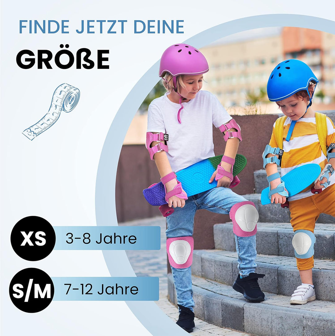 99FLIPS Knieschoner Kinder 3 Jahre Schoner Inliner Kinder - Schlittschuhe Kinder [6er Set] FLASH - X