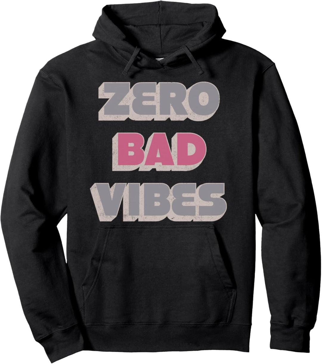 Trendy Block Zero Bad Vibes Pullover Hoodie