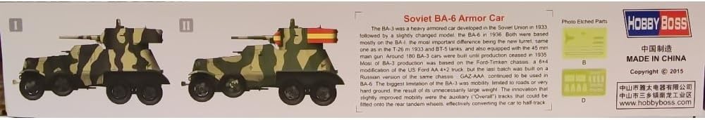 Hobby Boss 83839 (-) Plastikmodellbausatz Sowjetischer BA-6 Armor Car, 1:35 Scale