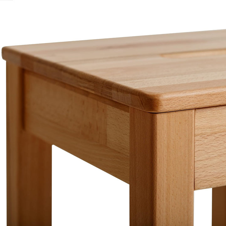 Krok Wood Hocker Tomas aus Massivholz 35x35x45 cm (Buche, 1x mit Eingriff) 1x mit Eingriff Buche, 1x