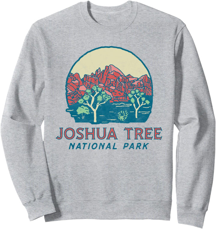 Joshua Tree Vintage Red Rock Mountains &amp; Trees Sketch Sweatshirt
