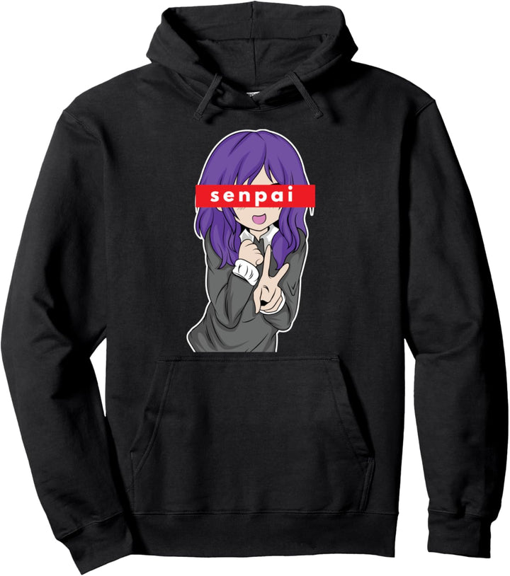 Notice Me Senpai Design Anime Girl Weaboo Cosplay Pullover Hoodie