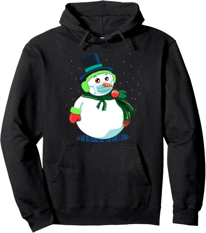 Weihnachten Schneemann Santa Claus Mütze Und Maske Pullover Hoodie