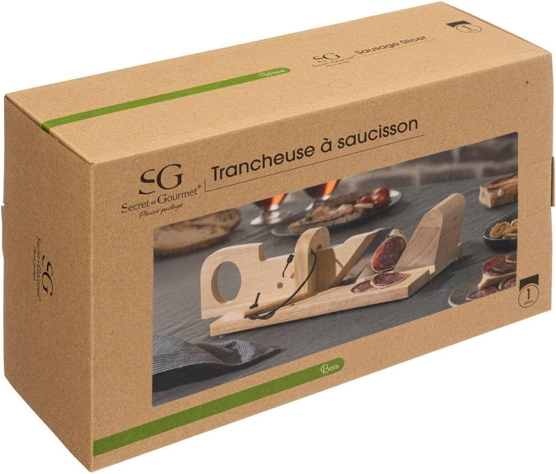 Secret de Gourmet - Fleischschneider - Deli Slicer, Holz, Abmessungen 17,5x28,5x10 cm