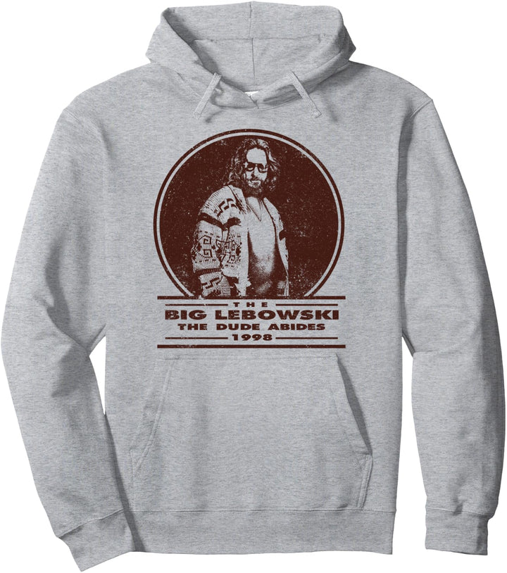 Big Lebowski Distressed Dude Abides Stamp Pullover Hoodie