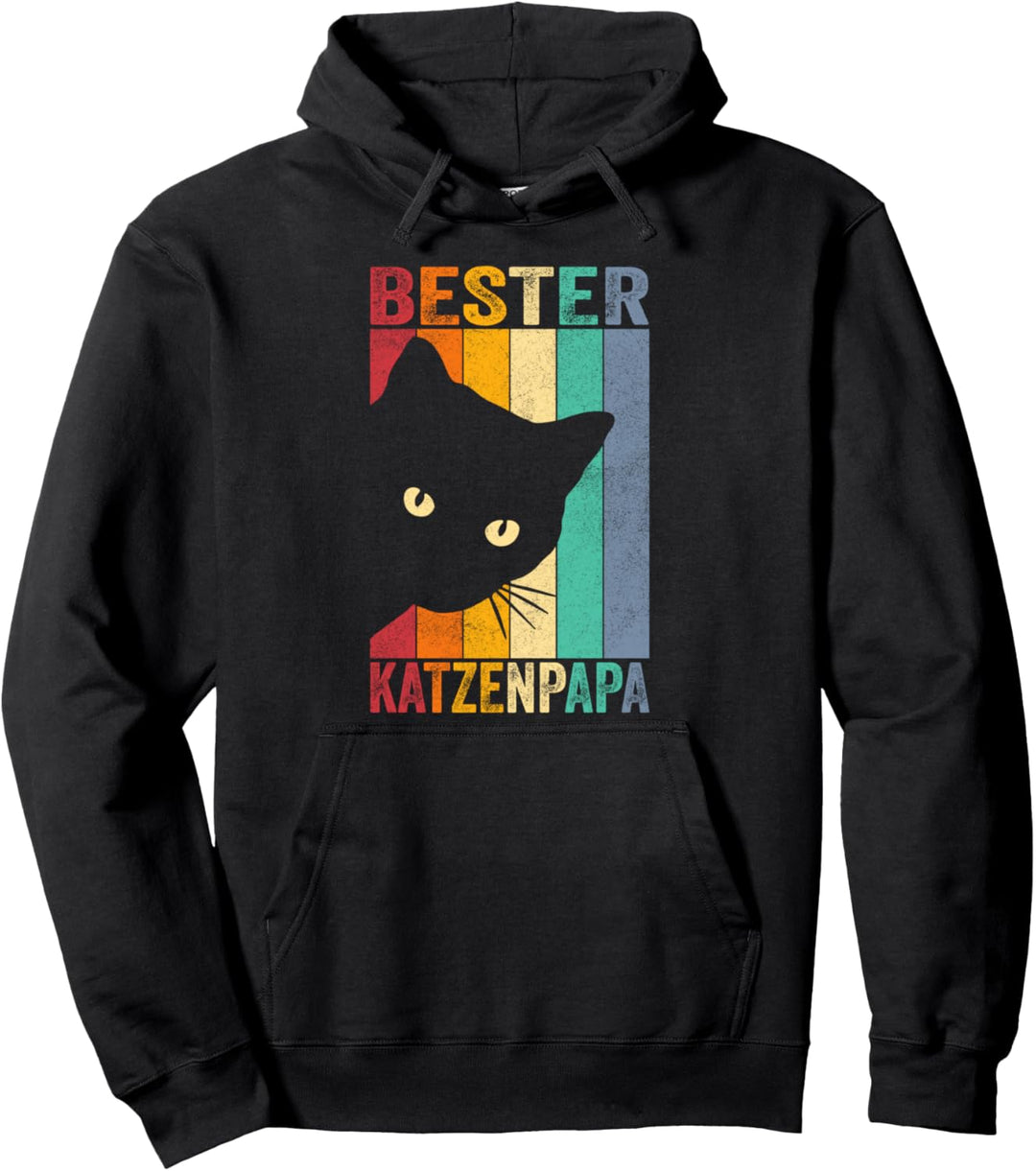 Retro Vintage Bester Katzenpapa Lustige Katzen Papa Vatertag Pullover Hoodie