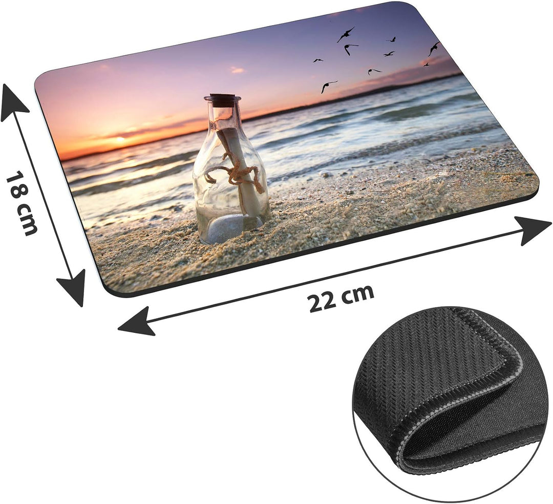 PEDEA Design Schutzhülle Notebook Tasche bis 13,3 Zoll (33,7cm) mit Design Mauspad, Message in a Bot