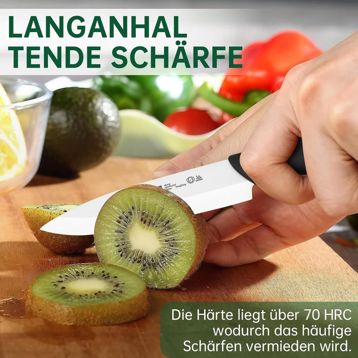 Keramikmesser Set Keramik Messer Küche: Scharf 2er Pack Messerset 15.5cm Kochemesser, 10.7cm Obstmes
