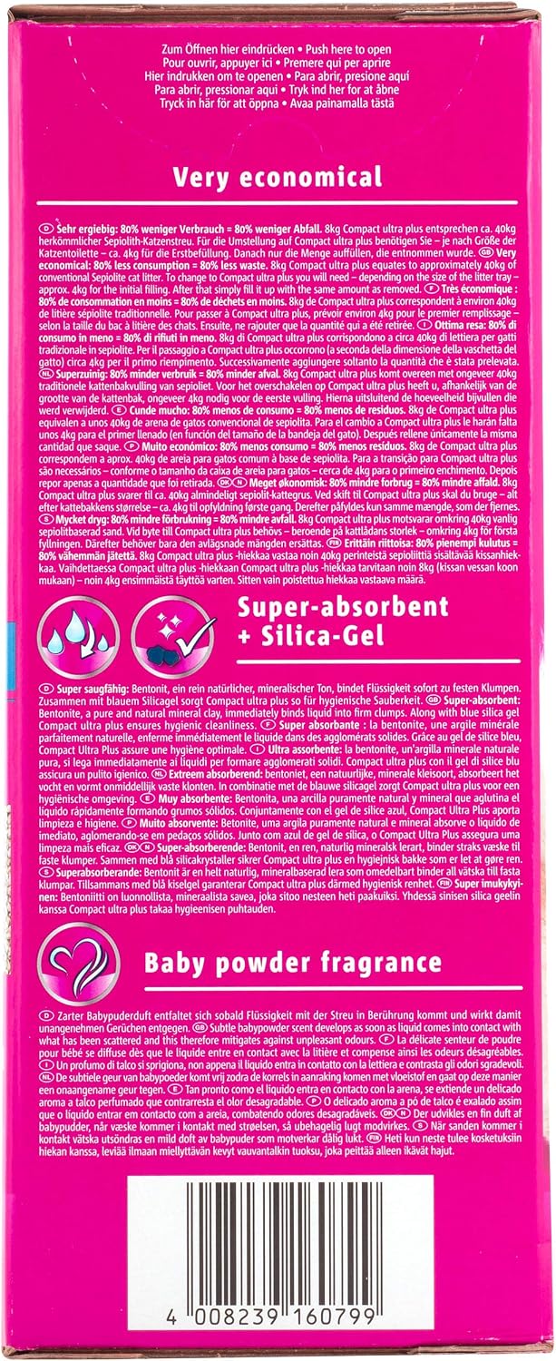 Vitakraft Katzenstreu Compact ultra plus, 1x 8kg 8 kg (1er Pack), 8 kg (1er Pack)