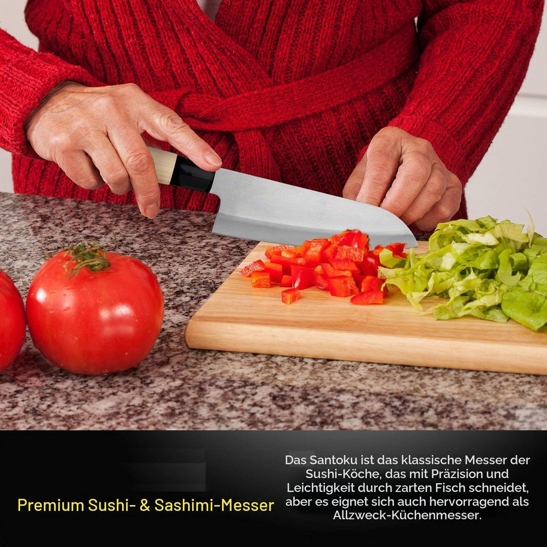 SekiRyu Santoku Küchenmesser, Edelstahl, Silber