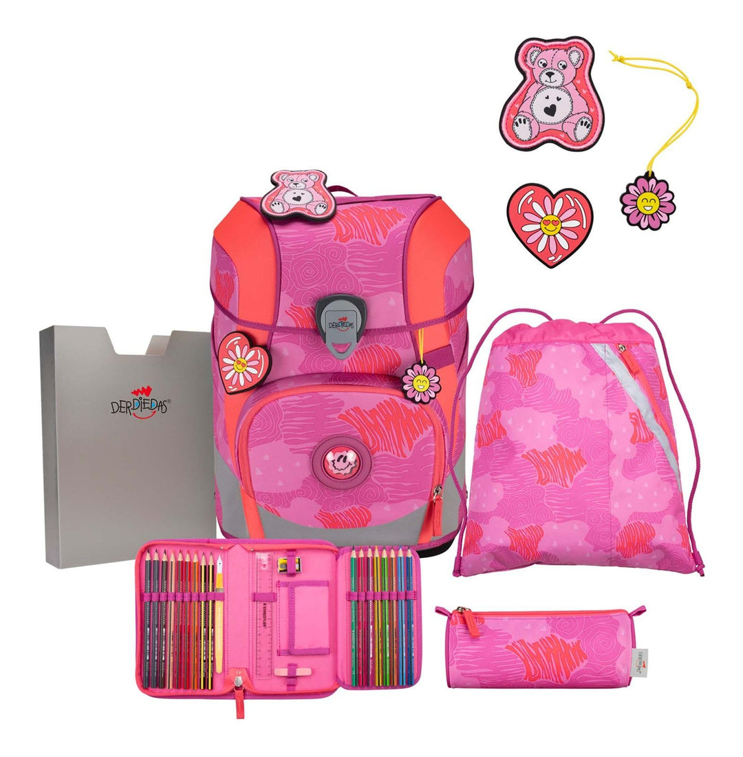 DerDieDas ErgoFlex Tiny Schulranzenset 5-teilig Roses