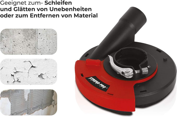 STREND PRO Absaughaube für Winkelschleifer 125mm / 115mm | Universal Fit | Flex Absaugung für Diaman