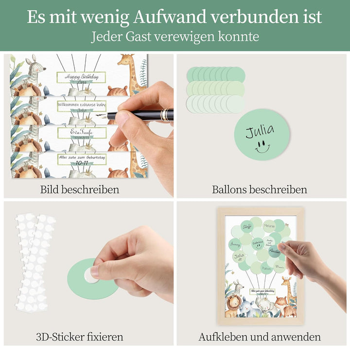 Gästebuch, Personalisierte Baby Geschenk Mädchen Junge,Dekoration für Baby Kleinkinderzimmer,Geschen