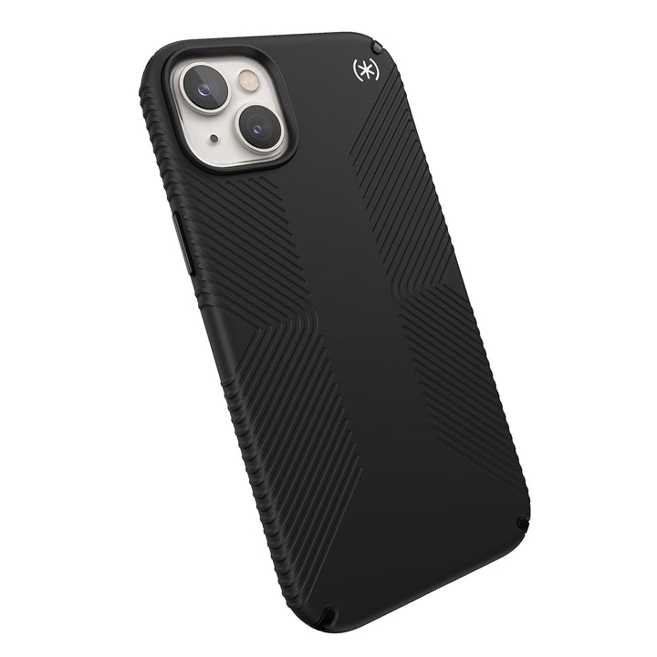 Speck Presidio2 Grip MagSafe - rutschfeste iPhone 14 Plus Hülle (Schwarz/Schwarz/Weiss)