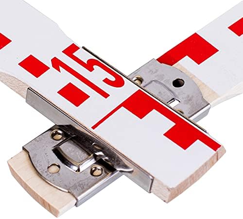 Nivellierzollstock 2 m (Geometer-Massstab), Transportlänge 37,5 cm – E-Teilung/mm-Teilung
